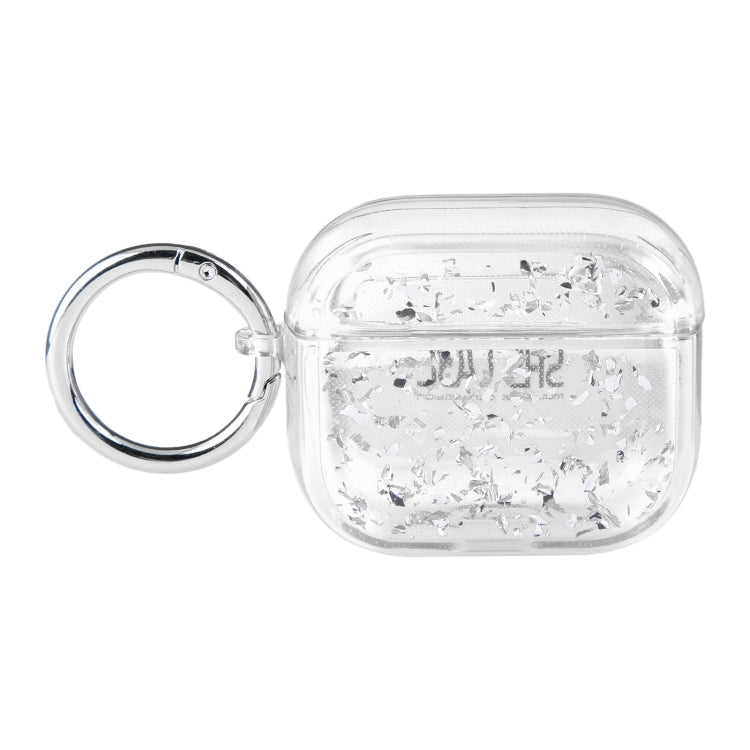 For AirPods Pro Silver Foil Epoxy Bluetooth Earphone Protective Case(Transparent) - For AirPods Pro by PMC Jewellery | Online Shopping South Africa | PMC Jewellery | Buy Now Pay Later Mobicred