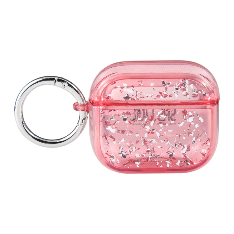 For AirPods Pro Silver Foil Epoxy Bluetooth Earphone Protective Case(Red) - For AirPods Pro by PMC Jewellery | Online Shopping South Africa | PMC Jewellery | Buy Now Pay Later Mobicred