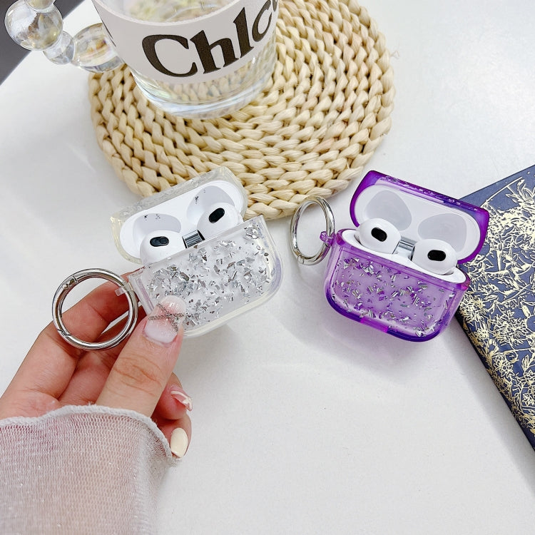For AirPods Pro Silver Foil Epoxy Bluetooth Earphone Protective Case(Transparent) - For AirPods Pro by PMC Jewellery | Online Shopping South Africa | PMC Jewellery | Buy Now Pay Later Mobicred