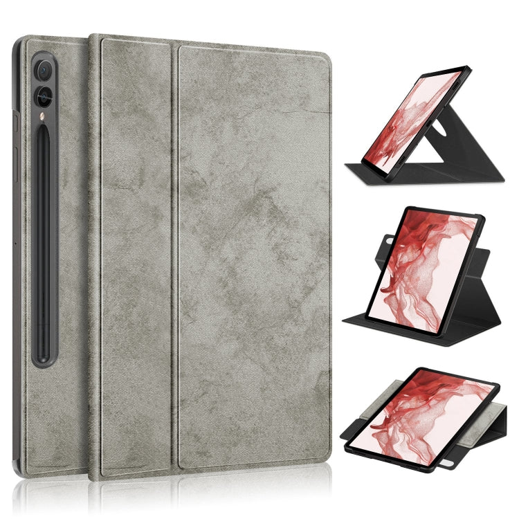 For Samsung Galaxy Tab S9 360 Rotation Stand Smart Leather Tablet Case(Grey) - Galaxy Tab S9 Cases by PMC Jewellery | Online Shopping South Africa | PMC Jewellery | Buy Now Pay Later Mobicred