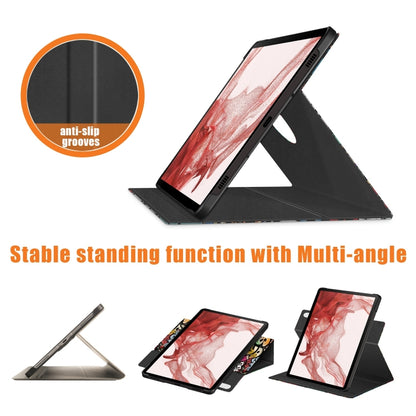 For Samsung Galaxy Tab S9+ 360 Rotation Stand Painted Smart Leather Tablet Case(Graffiti) - Galaxy Tab S9+ Cases by PMC Jewellery | Online Shopping South Africa | PMC Jewellery