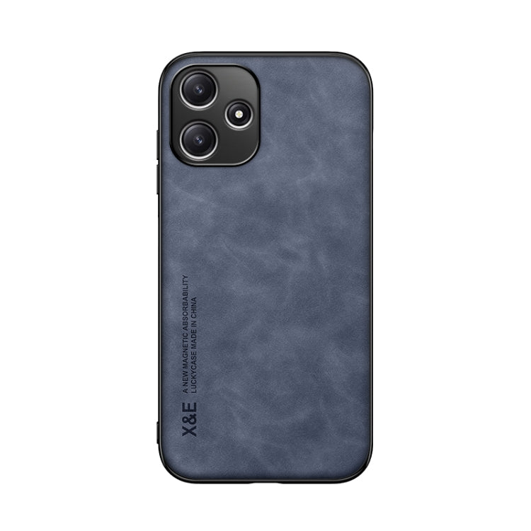 For Xiaomi Redmi 12 5G Skin Feel Magnetic Leather Back Phone Case(Blue) - Xiaomi Cases by PMC TechLife | Online Shopping South Africa | PMC TechLife | Buy Now Pay Later Mobicred