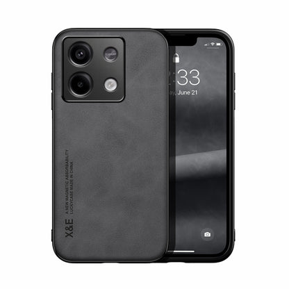 For Xiaomi Redmi Note 13 5G Skin Feel Magnetic Leather Back Phone Case(Dark Grey) - Note 13 Cases by PMC Jewellery | Online Shopping South Africa | PMC Jewellery