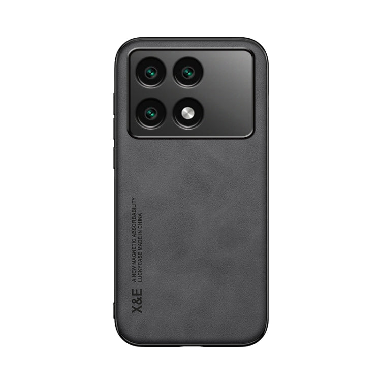 For Xiaomi Redmi K70E Skin Feel Magnetic Leather Back Phone Case(Dark Grey) - K70E Cases by PMC TechLife | Online Shopping South Africa | PMC TechLife | Buy Now Pay Later Mobicred
