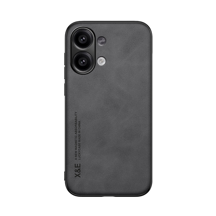 For Xiaomi Redmi Note 13 4G Skin Feel Magnetic Leather Back Phone Case(Dark Grey) - Note 13 Cases by PMC TechLife | Online Shopping South Africa | PMC TechLife | Buy Now Pay Later Mobicred