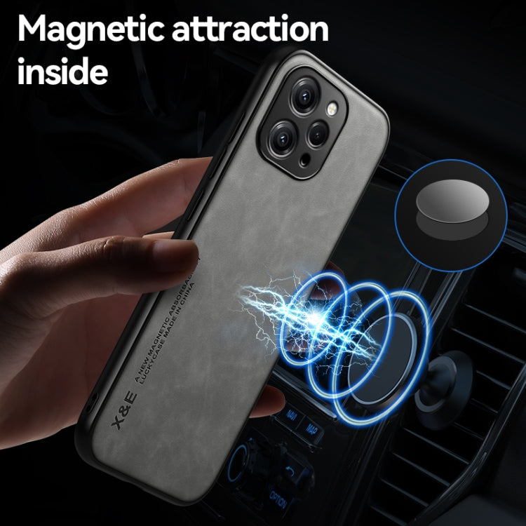 For Xiaomi Redmi Note 13 Pro+ 5G Skin Feel Magnetic Leather Back Phone Case(Dark Grey) - Note 13 Pro+ Cases by PMC Jewellery | Online Shopping South Africa | PMC Jewellery