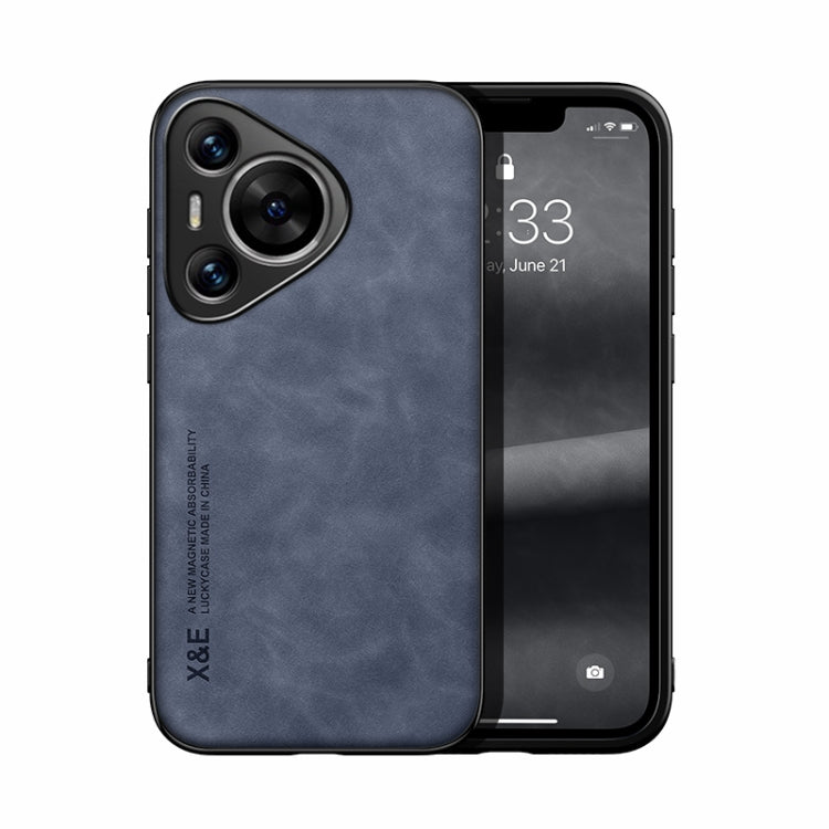 For Huawei Pura 70 Skin Feel Magnetic Leather Back Phone Case(Blue) - free shipping - PMC Jewellery - Order now!