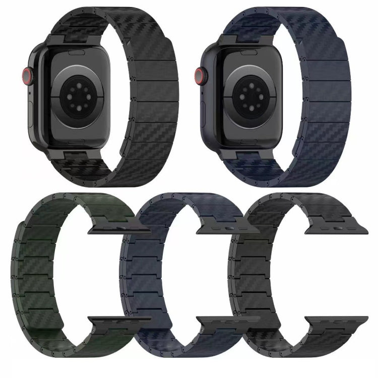 For Apple Watch SE 2023 40mm Carbon Fiber Magnetic Loop Watch Band(Black) - Watch Bands by PMC TechLife | Online Shopping South Africa | PMC TechLife