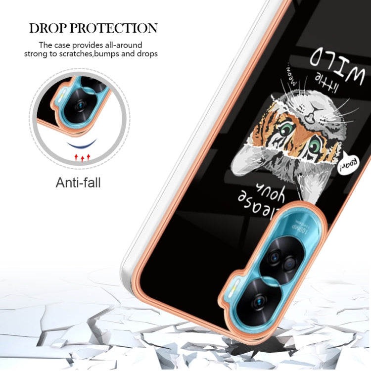 For Honor 90 Lite 5G Electroplating Marble Dual-side IMD Phone Case(Natural Growth) - Honor Cases by PMC TechLife | Online Shopping South Africa | PMC TechLife | Buy Now Pay Later Mobicred