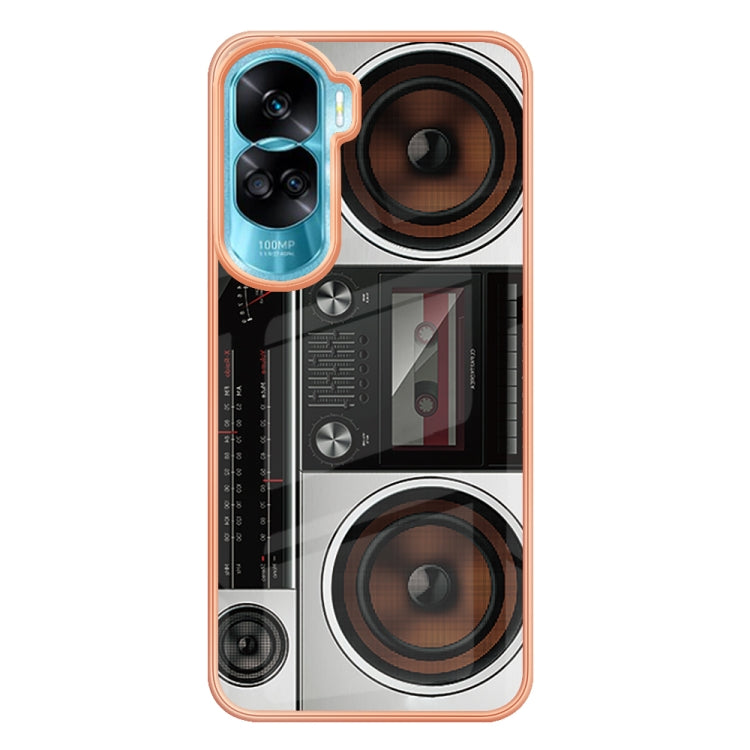For Honor 90 Lite 5G Electroplating Marble Dual-side IMD Phone Case(Retro Radio) - Honor Cases by PMC TechLife | Online Shopping South Africa | PMC TechLife | Buy Now Pay Later Mobicred