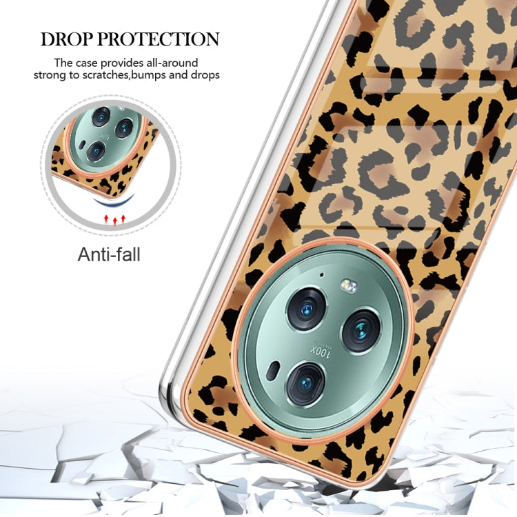 For Honor Magic 5 Pro Electroplating Marble Dual-side IMD Phone Case(Leopard Print) - Honor Cases by PMC TechLife | Online Shopping South Africa | PMC TechLife | Buy Now Pay Later Mobicred