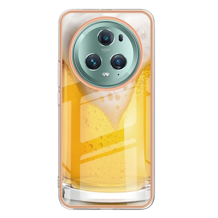For Honor Magic 5 Pro Electroplating Marble Dual-side IMD Phone Case(Draft Beer) - Honor Cases by PMC TechLife | Online Shopping South Africa | PMC TechLife | Buy Now Pay Later Mobicred