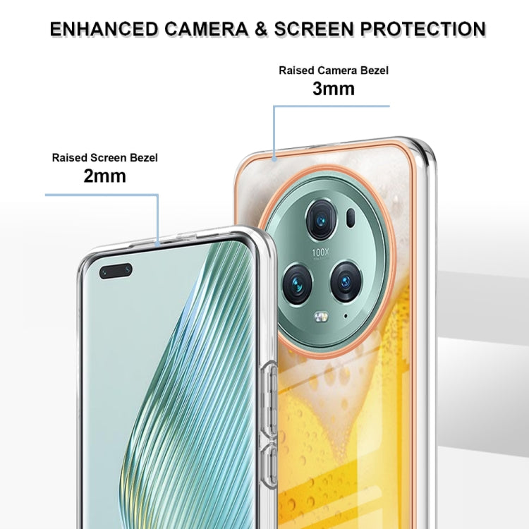 For Honor Magic 5 Pro Electroplating Marble Dual-side IMD Phone Case(Draft Beer) - Honor Cases by PMC TechLife | Online Shopping South Africa | PMC TechLife | Buy Now Pay Later Mobicred