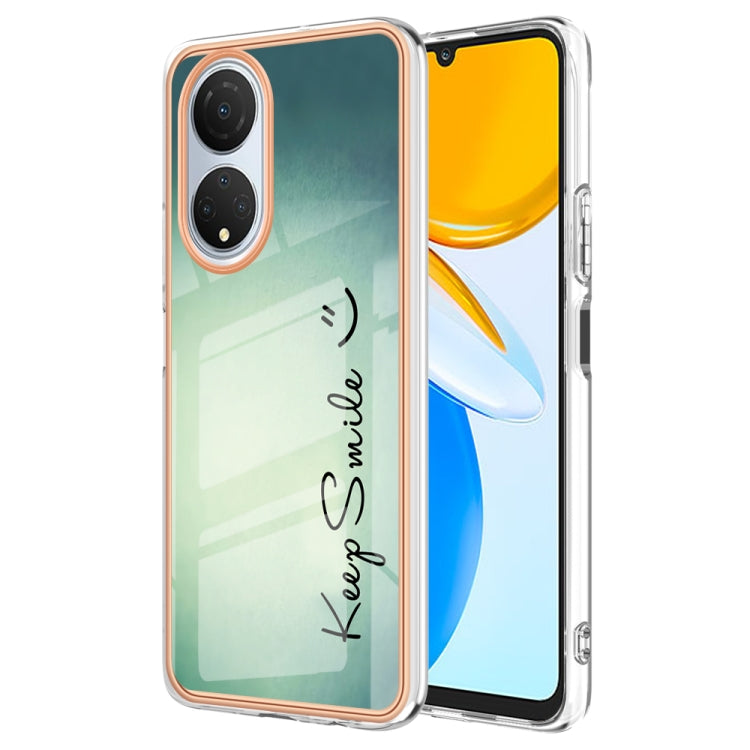 For Honor X7 Electroplating Marble Dual-side IMD Phone Case(Smile) - Honor Cases by PMC TechLife | Online Shopping South Africa | PMC TechLife | Buy Now Pay Later Mobicred