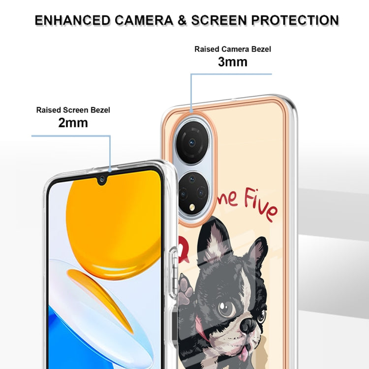 For Honor X7 Electroplating Marble Dual-side IMD Phone Case(Lucky Dog) - Honor Cases by PMC TechLife | Online Shopping South Africa | PMC TechLife | Buy Now Pay Later Mobicred
