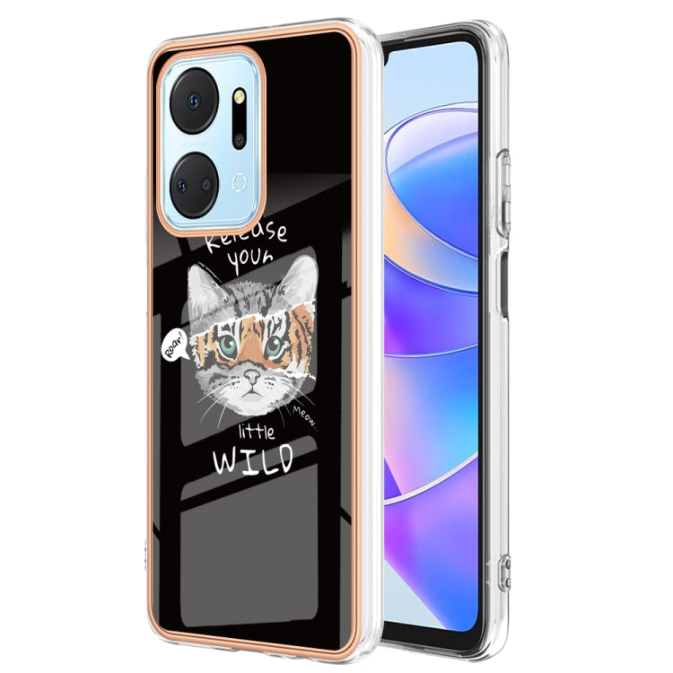 For Honor X7a Electroplating Marble Dual-side IMD Phone Case(Natural Growth) - Honor Cases by PMC Jewellery | Online Shopping South Africa | PMC Jewellery | Buy Now Pay Later Mobicred