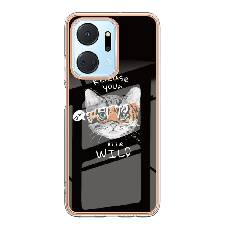 For Honor X7a Electroplating Marble Dual-side IMD Phone Case(Natural Growth) - Honor Cases by PMC TechLife | Online Shopping South Africa | PMC TechLife | Buy Now Pay Later Mobicred