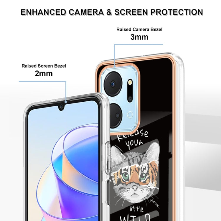 For Honor X7a Electroplating Marble Dual-side IMD Phone Case(Natural Growth) - Honor Cases by PMC Jewellery | Online Shopping South Africa | PMC Jewellery | Buy Now Pay Later Mobicred