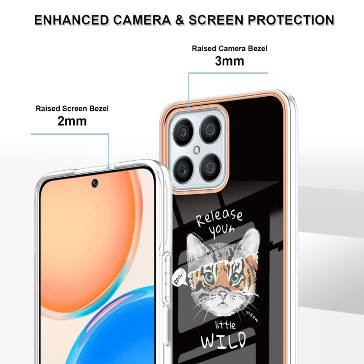 For Honor X8 4G Electroplating Marble Dual-side IMD Phone Case(Natural Growth) - Honor Cases by PMC TechLife | Online Shopping South Africa | PMC TechLife | Buy Now Pay Later Mobicred