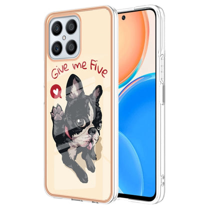 For Honor X8 4G Electroplating Marble Dual-side IMD Phone Case(Lucky Dog) - Honor Cases by PMC Jewellery | Online Shopping South Africa | PMC Jewellery | Buy Now Pay Later Mobicred