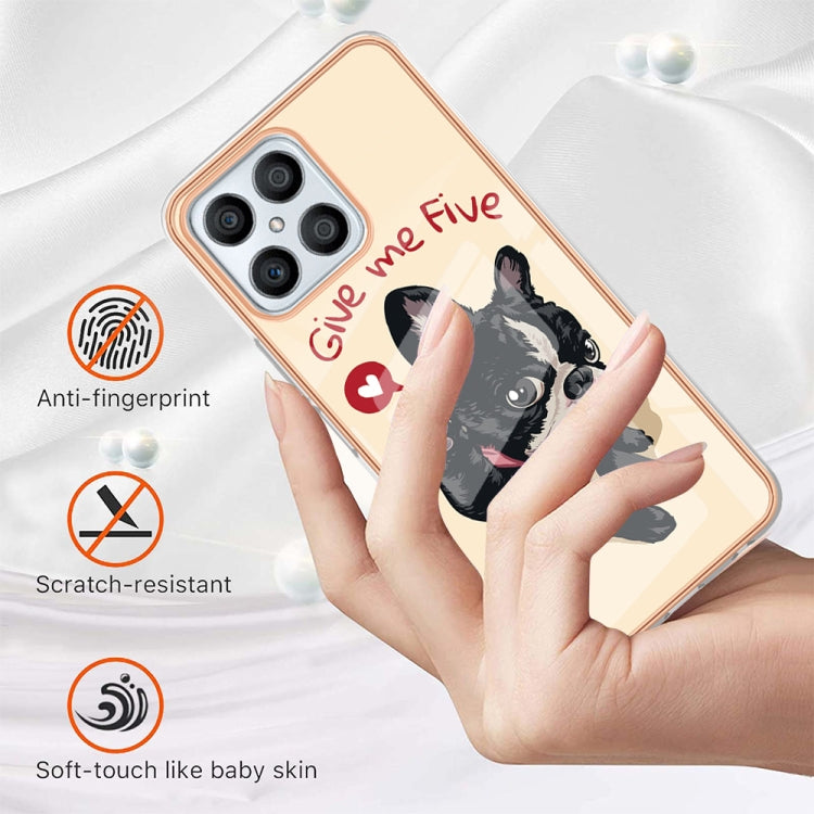 For Honor X8 4G Electroplating Marble Dual-side IMD Phone Case(Lucky Dog) - Honor Cases by PMC Jewellery | Online Shopping South Africa | PMC Jewellery | Buy Now Pay Later Mobicred