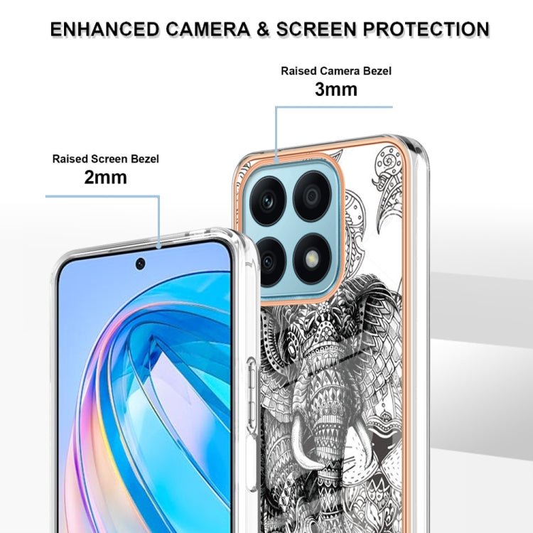 For Honor X8a Electroplating Marble Dual-side IMD Phone Case(Totem Elephant) - Honor Cases by PMC TechLife | Online Shopping South Africa | PMC TechLife | Buy Now Pay Later Mobicred