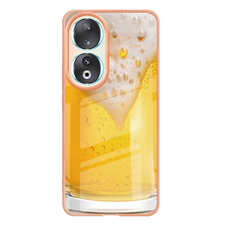 For Honor 90 5G Electroplating Marble Dual-side IMD Phone Case(Draft Beer) - Honor Cases by PMC Jewellery | Online Shopping South Africa | PMC Jewellery | Buy Now Pay Later Mobicred