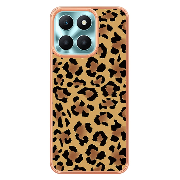 For Honor X6a Electroplating Marble Dual-side IMD Phone Case(Leopard Print) - Honor Cases by PMC TechLife | Online Shopping South Africa | PMC TechLife | Buy Now Pay Later Mobicred