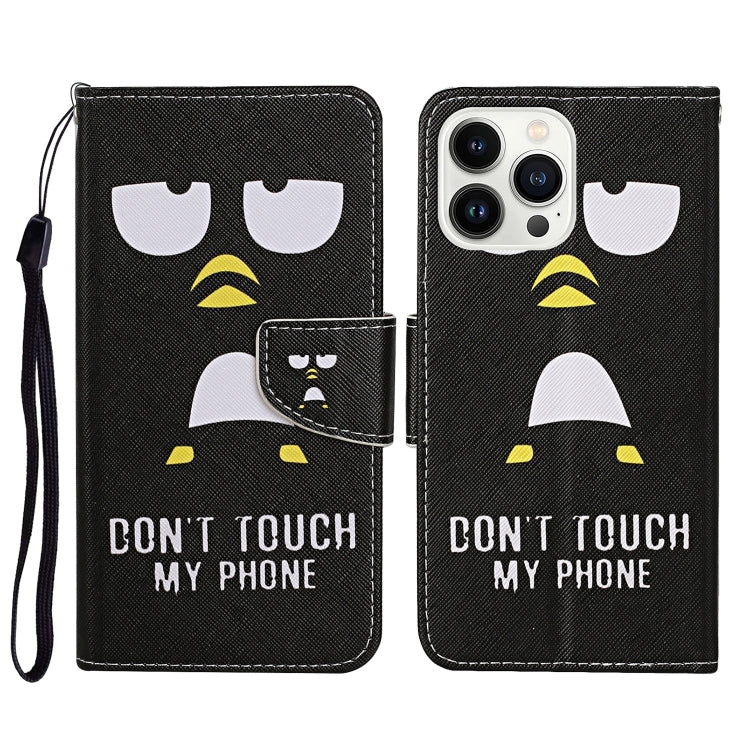For iPhone 16 Pro 3D Colored Drawing Flip Leather Phone Case(Penguins) - iPhone 16 Pro Cases by PMC TechLife | Online Shopping South Africa | PMC TechLife | Buy Now Pay Later Mobicred