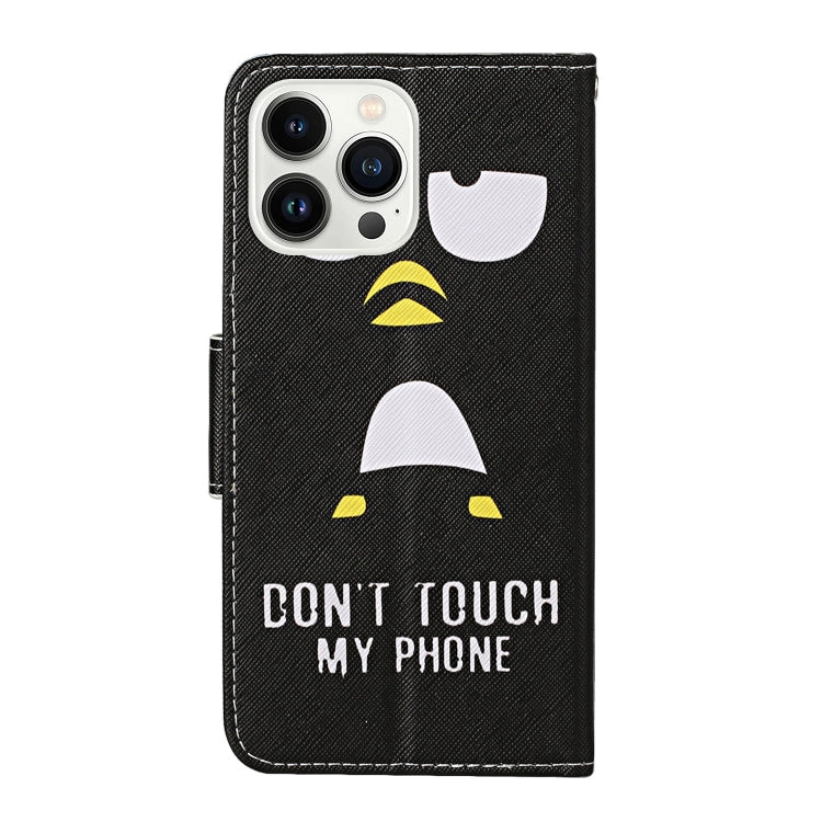 For iPhone 16 Pro 3D Colored Drawing Flip Leather Phone Case(Penguins) - iPhone 16 Pro Cases by PMC TechLife | Online Shopping South Africa | PMC TechLife | Buy Now Pay Later Mobicred