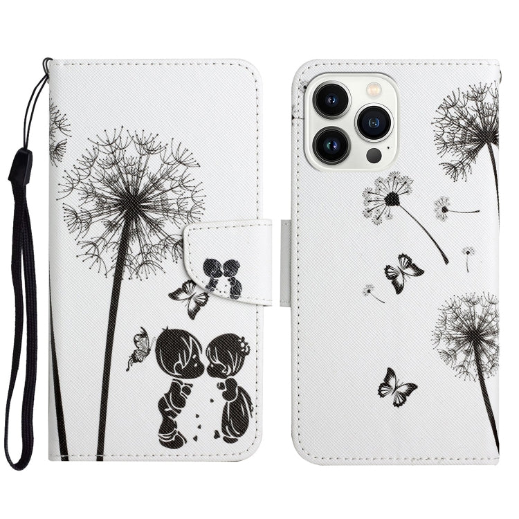 For iPhone 16 Pro 3D Colored Drawing Flip Leather Phone Case(Dandelions) - iPhone 16 Pro Cases by PMC TechLife | Online Shopping South Africa | PMC TechLife | Buy Now Pay Later Mobicred