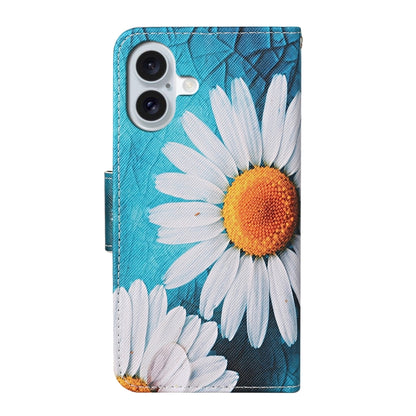 For iPhone 16 3D Colored Drawing Flip Leather Phone Case(Chrysanthemum) - iPhone 16 Cases by PMC Jewellery | Online Shopping South Africa | PMC Jewellery | Buy Now Pay Later Mobicred