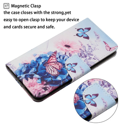 For iPhone 16 3D Colored Drawing Flip Leather Phone Case(Purple butterfly) - iPhone 16 Cases by PMC Jewellery | Online Shopping South Africa | PMC Jewellery | Buy Now Pay Later Mobicred