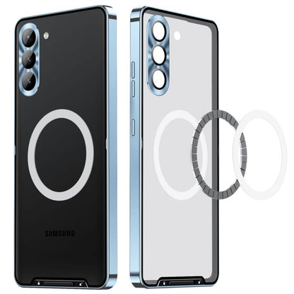 For Samsung Galaxy S25 5G MagSafe Magnetic Frosted Metal Phone Case(Blue) - Galaxy S25 5G Cases by PMC Jewellery | Online Shopping South Africa | PMC Jewellery | Buy Now Pay Later Mobicred