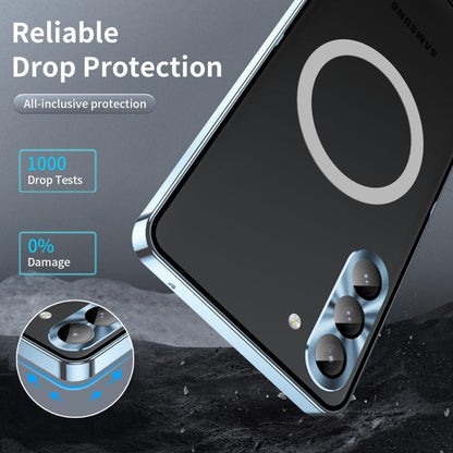 For Samsung Galaxy S25+ 5G MagSafe Magnetic Frosted Metal Phone Case(Blue) - Galaxy S25+ 5G Cases by PMC Jewellery | Online Shopping South Africa | PMC Jewellery | Buy Now Pay Later Mobicred