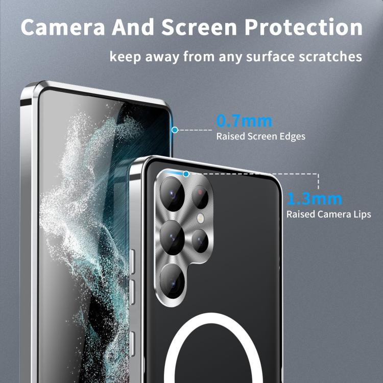 For Samsung Galaxy S25 Ultra 5G MagSafe Magnetic Frosted Metal Phone Case(Silver) - Galaxy S25 Ultra 5G Cases by PMC Jewellery | Online Shopping South Africa | PMC Jewellery | Buy Now Pay Later Mobicred