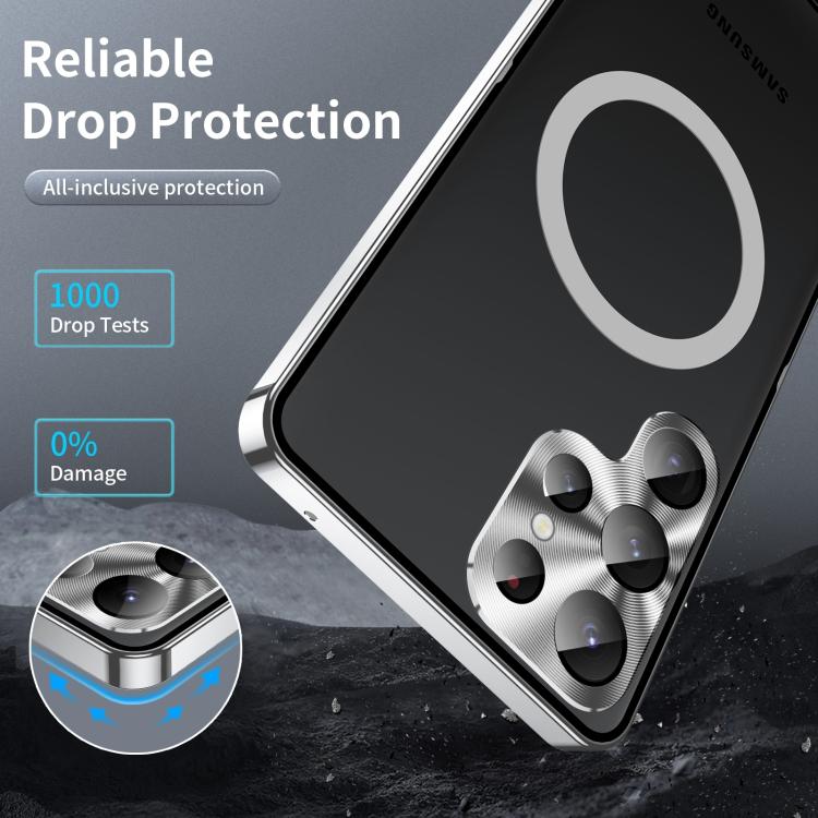 For Samsung Galaxy S25 Ultra 5G MagSafe Magnetic Frosted Metal Phone Case(Silver) - Galaxy S25 Ultra 5G Cases by PMC Jewellery | Online Shopping South Africa | PMC Jewellery | Buy Now Pay Later Mobicred