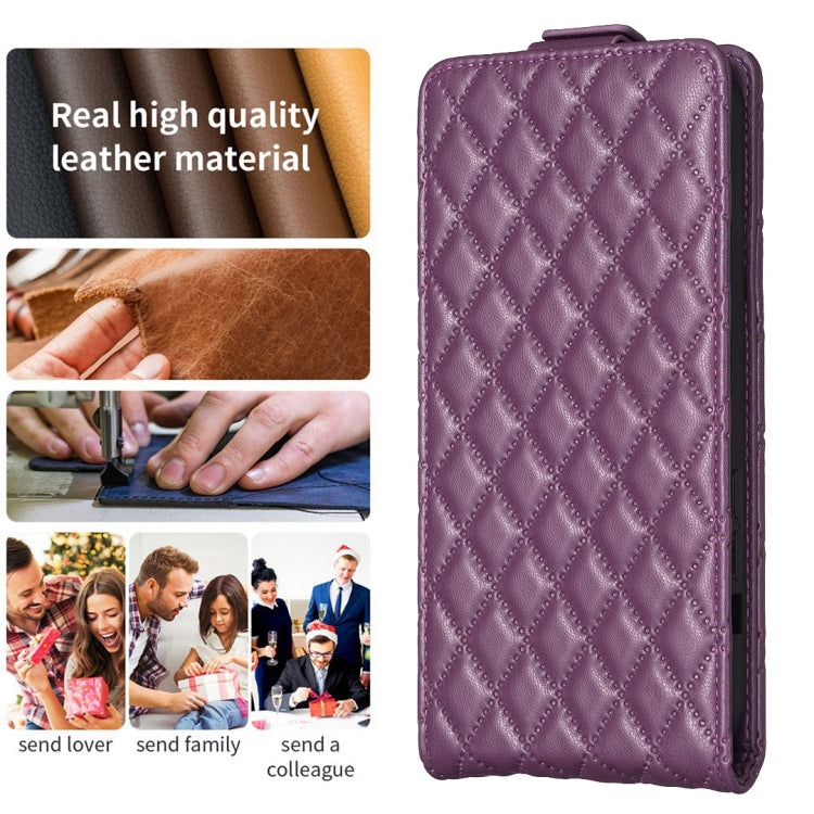 For Redmi Note 12 Pro Global Diamond Lattice Vertical Flip Leather Phone Case(Dark Purple) - free shipping - PMC TechLife - Order now!