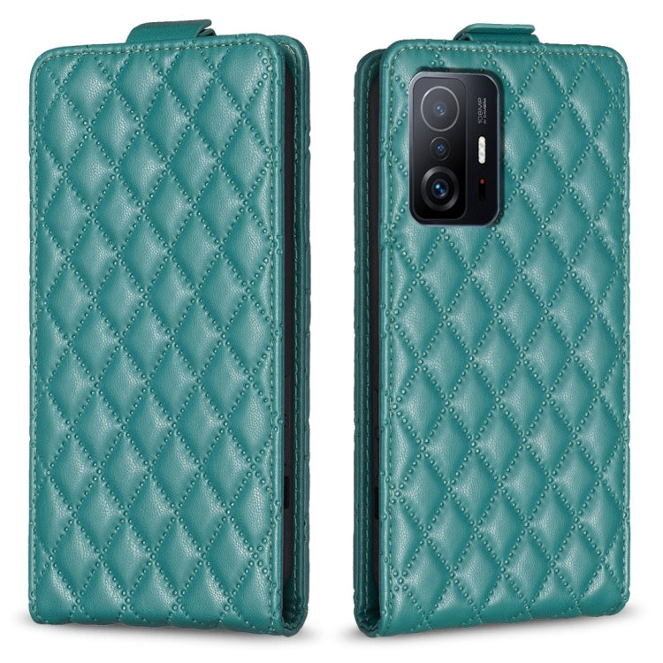 For Xiaomi Mi 11T / 11T Pro Diamond Lattice Vertical Flip Leather Phone Case(Green) - Xiaomi Cases by PMC Jewellery | Online Shopping South Africa | PMC Jewellery | Buy Now Pay Later Mobicred