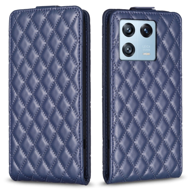For Xiaomi 13 Pro Diamond Lattice Vertical Flip Leather Phone Case(Blue) - 13 Pro Cases by PMC TechLife | Online Shopping South Africa | PMC TechLife | Buy Now Pay Later Mobicred