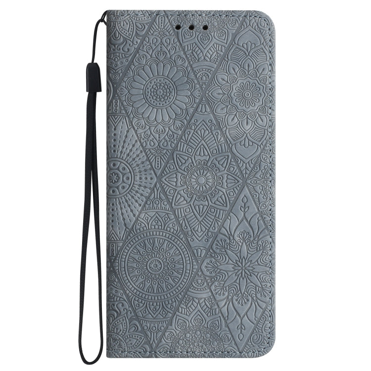 For iPhone 16 Plus Ethnic Embossed Adsorption Leather Phone Case(Grey) - iPhone 16 Plus Cases by PMC TechLife | Online Shopping South Africa | PMC TechLife | Buy Now Pay Later Mobicred