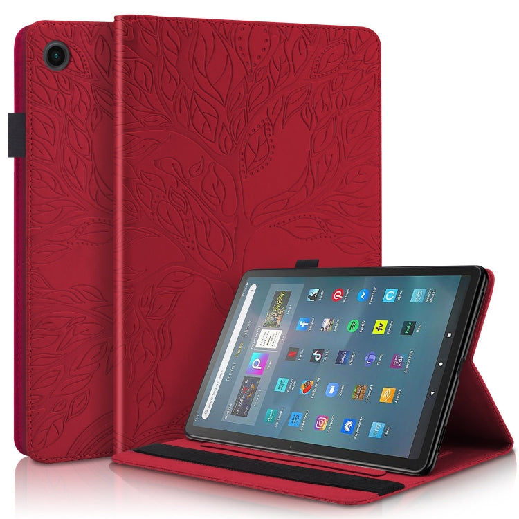 For Amazon Fire Max 11 Life Tree Series Horizontal Flip Leather Tablet Case(Red) - Amazon by PMC TechLife | Online Shopping South Africa | PMC TechLife | Buy Now Pay Later Mobicred