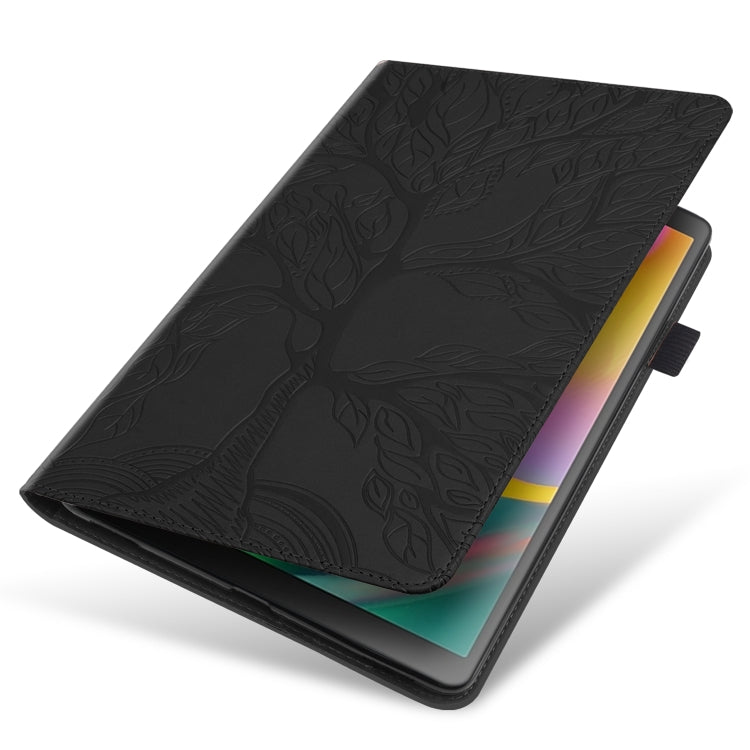 For Samsung Galaxy Tab S9 / S8 / S7 Life Tree Series Horizontal Flip Leather Tablet Case(Black) - Galaxy Tab S8 Cases by PMC Jewellery | Online Shopping South Africa | PMC Jewellery | Buy Now Pay Later Mobicred