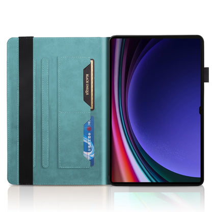 For Samsung Galaxy Tab S9 Ultra Life Tree Series Horizontal Flip Leather Tablet Case(Lake Blue) - Galaxy Tab S9 Ultra Cases by PMC Jewellery | Online Shopping South Africa | PMC Jewellery | Buy Now Pay Later Mobicred