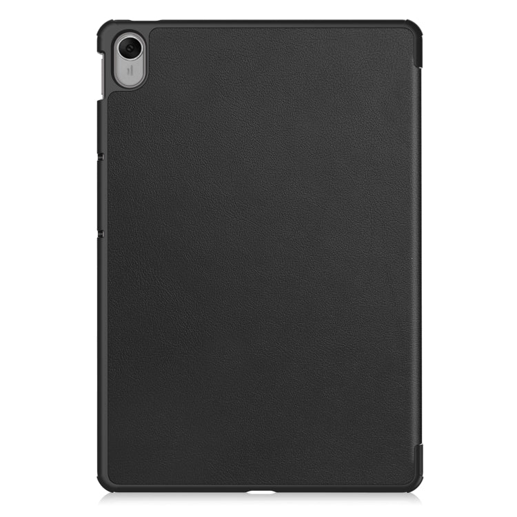 For Huawei MatePad 11.5 2023 Custer Texture 3-Fold Holder Leather Tablet Case(Black) - Huawei by PMC TechLife | Online Shopping South Africa | PMC TechLife
