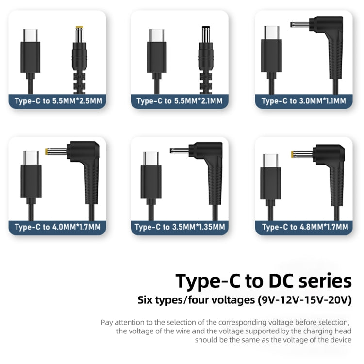 15V 5.5 x 2.1mm DC Power to Type-C Adapter Cable - Cable & Adapters by PMC TechLife | Online Shopping South Africa | PMC TechLife | Buy Now Pay Later Mobicred