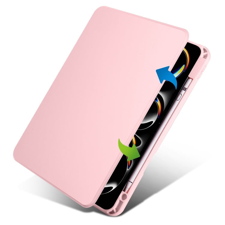 For iPad Pro 11 2024 Acrylic 360 Rotation Detachable Leather Tablet Case(Sand Pink) - iPad Pro 11 2024 Cases by PMC Jewellery | Online Shopping South Africa | PMC Jewellery | Buy Now Pay Later Mobicred