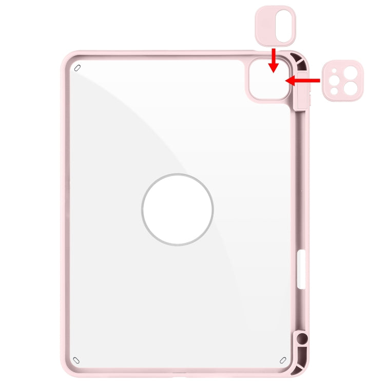 For iPad Pro 11 2024 Acrylic 360 Rotation Detachable Leather Tablet Case(Sand Pink) - iPad Pro 11 2024 Cases by PMC TechLife | Online Shopping South Africa | PMC TechLife | Buy Now Pay Later Mobicred