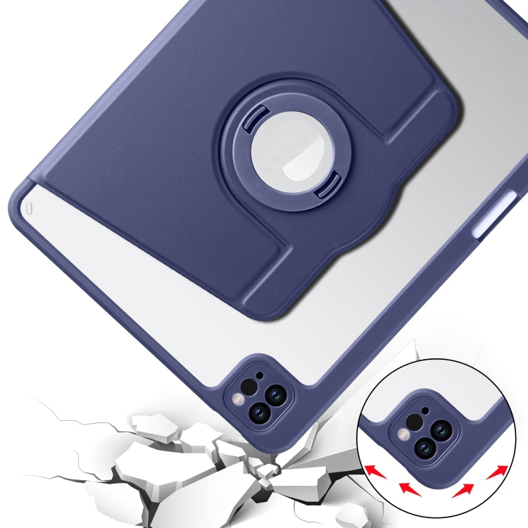 For iPad Pro 11 2024 Acrylic 360 Rotation Detachable Leather Tablet Case(Dark Blue) - iPad Pro 11 2024 Cases by PMC TechLife | Online Shopping South Africa | PMC TechLife | Buy Now Pay Later Mobicred