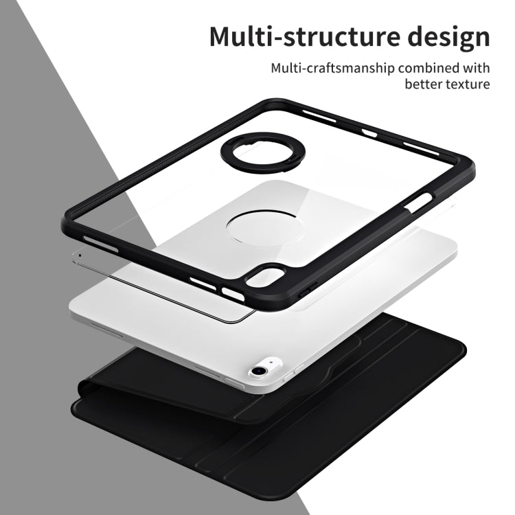 For iPad Air 13 2025 / 2024 Acrylic 360 Rotation Detachable Leather Tablet Case(Black) - iPad Air 13 2025 / 2024 Cases by PMC TechLife | Online Shopping South Africa | PMC TechLife | Buy Now Pay Later Mobicred